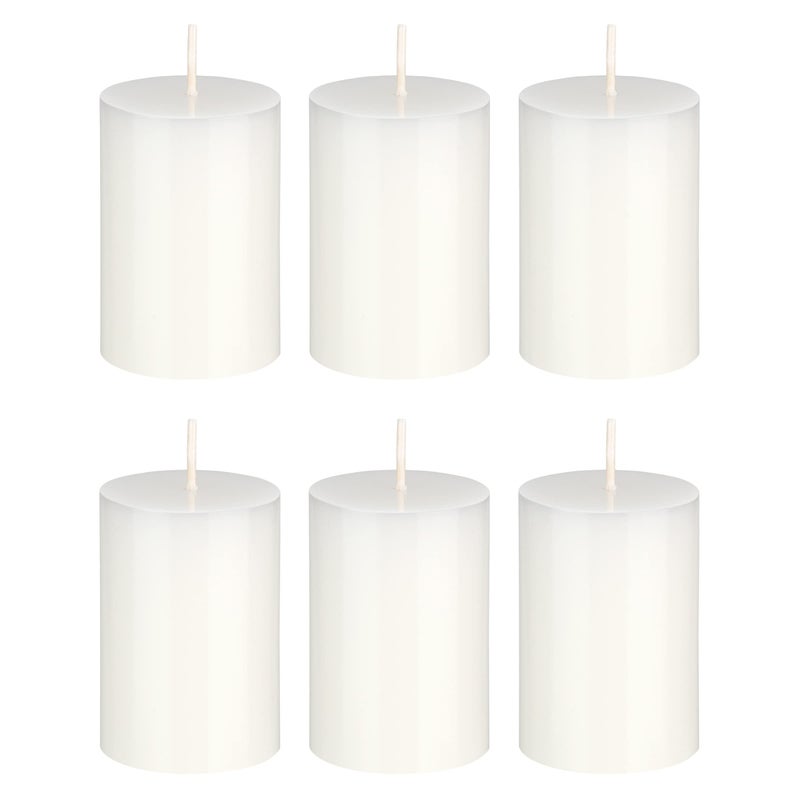 Mega Candles 6 pcs Unscented Solid White Pillar Candles, Hand Poured Premium Wax Candle 2 Inch x 3 Inch, Home DÃ©cor, Spas, Weddings, Occasions, Party, Centerpieces, Holidays, Vigils, Prayers - Image 1